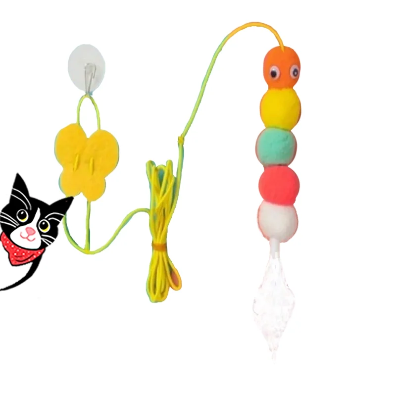 اسباب بازی گربه کش آویز و توپهای رنگی