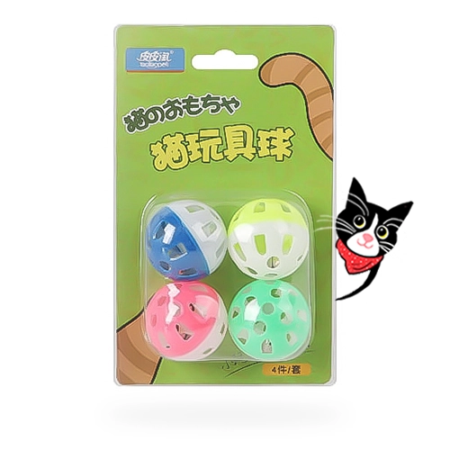 اسباب بازی گربه توپ زنگوله دار دو رنگ