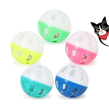 اسباب بازی گربه توپ دو رنگ زنگوله دار