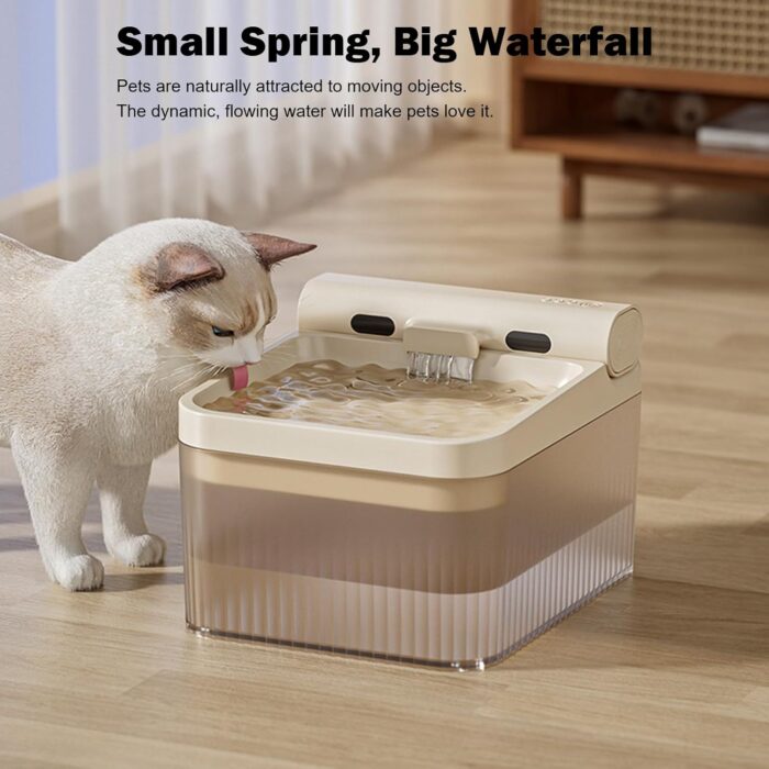 ظرف آبخوری هوشمند گربه سنسور دار بی‌سیم شارژی حجم 4 لیتر - Smart cat water bowl with wireless rechargeable sensor, volume 4 liters