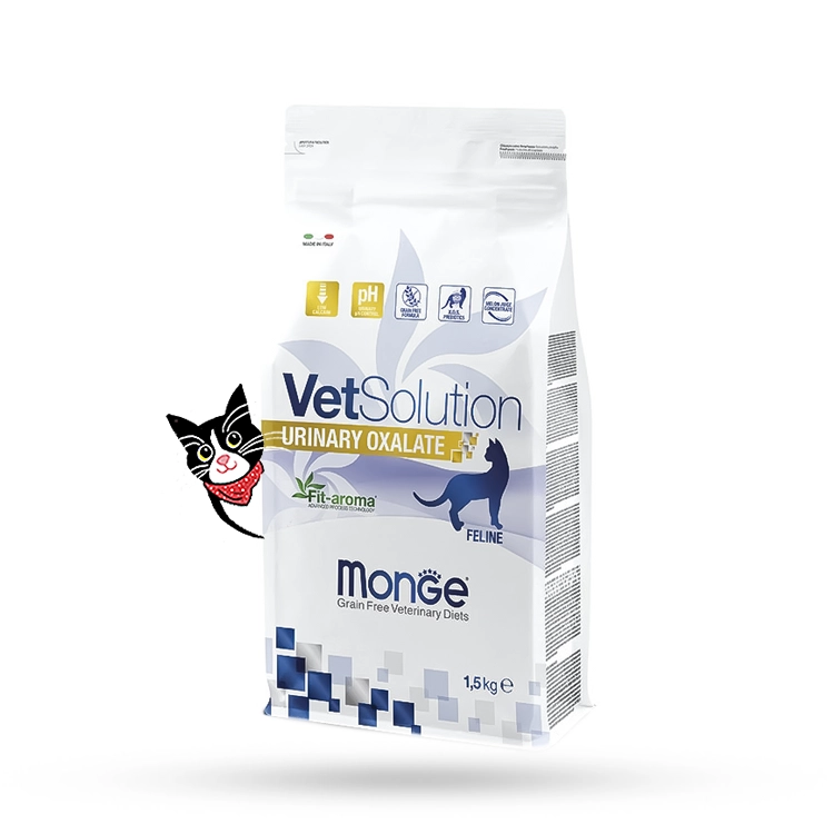 غذای خشک گربه یورینری اگزالات مونژه 1.5 کیلوگرم - MONGE Vetsolution Urinary Oxalate Cat Dry Food 1.5KG