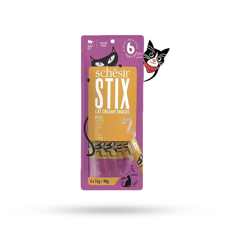 بستنی گربه شسیر مدل Stix طعم مرغ - Schesir Stix Cat Creamy Snacks Chicken