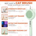 برس مو گربه لیزر دار با دکمه تخلیه مو مدل کونگفو - Kungfu laser cat hair brush with hair discharge button