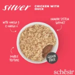 کنسرو گربه شسیر سنیور سیلور طعم مرغ و اردک - Schesir senior silver chicken & Duck