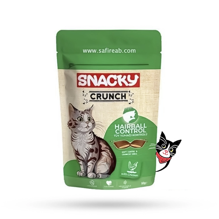 تشویقی گربه کرانچی اسنکی با طعم مرغ تقویت کنترل هیربال – Snacky Crunch Hairball Control Cat Treats With Chicken