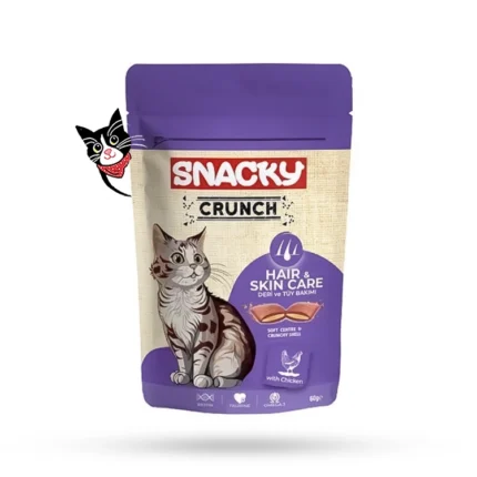 تشویقی گربه کرانچی اسنکی با طعم مرغ پوست و مو – Snacky Crunch Hair & Skin Care Cat Treats With Chicken